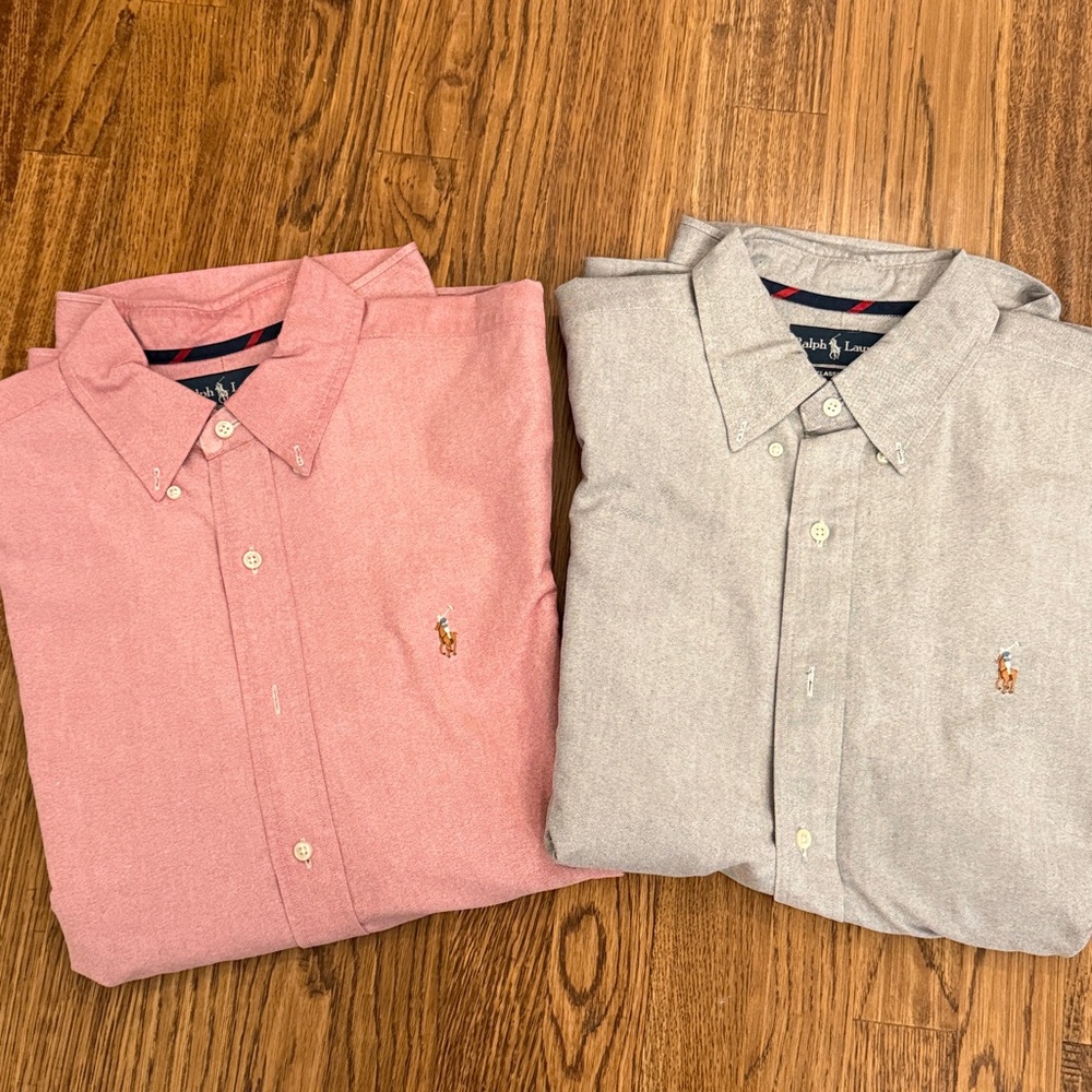 Polo Ralph Lauren Button Down Bundle size large EUC red and gray